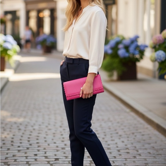 kate spade Handbags - Kate Spade New York Maple Court Cyndy Leather Continental Pink Scalloped Wallet